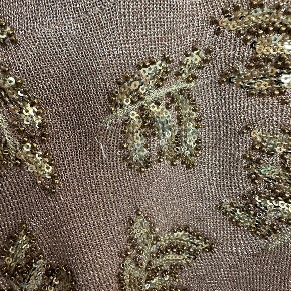 Zara Limited Edition Knit Mini Dress Gold Sequin Long Sleeve Knit Small - Picture 6 of 10